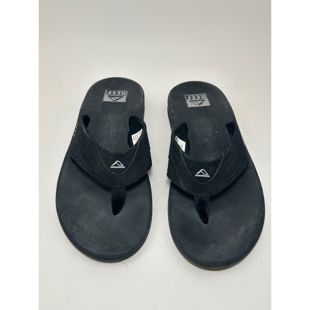 Reef‎ Fanning Mens Black Flip Flops Sandals with Bottle Opener Size 9